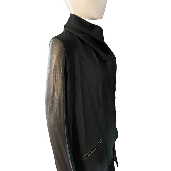 NEW Spanx Drape Front Jacket Faux Leather Shapewear Goth Black 50176R SZ XS - Picture 5 of 12